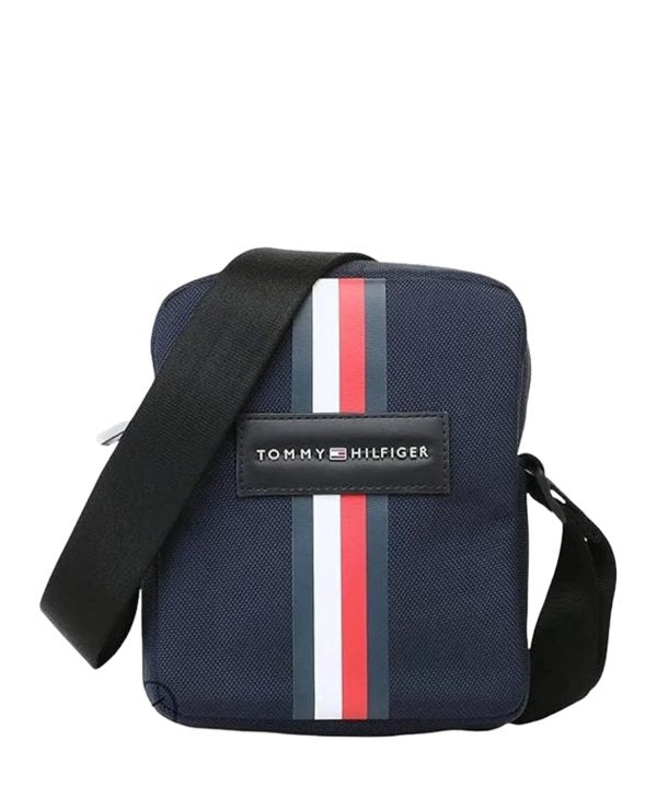 Tommy Hilfiger Navy Blue Men’s Stripe Messenger Bag #47