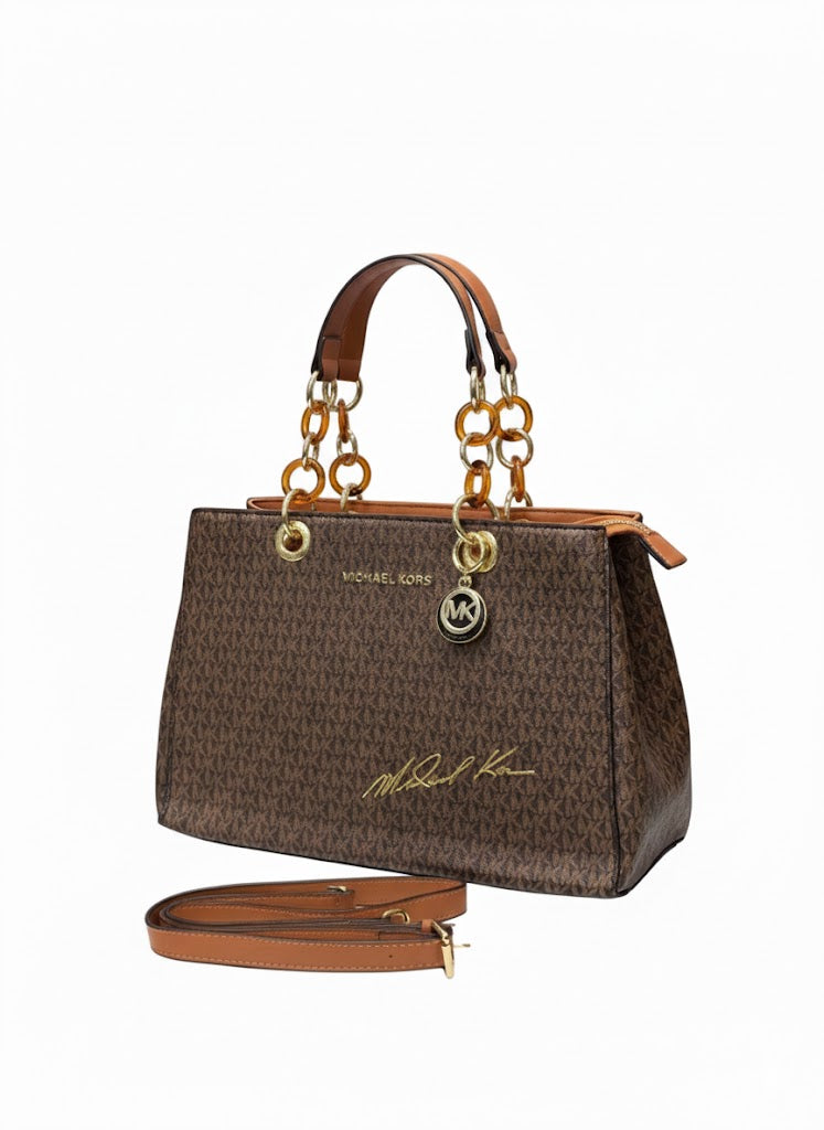 Michael Kors Jet Set Large Logo Shoulder Bag - Brown/Acorn #12