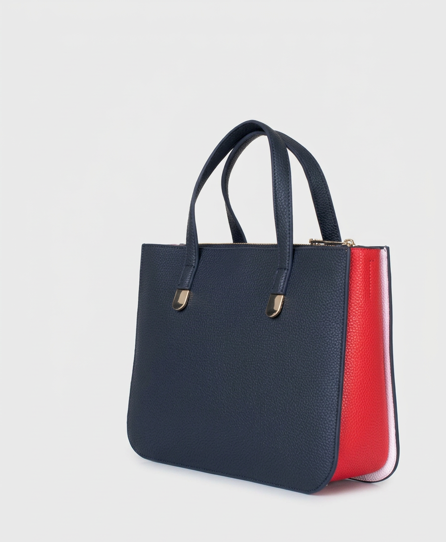 Tommy Hilfiger Navy & Red Color-Block Satchel #45