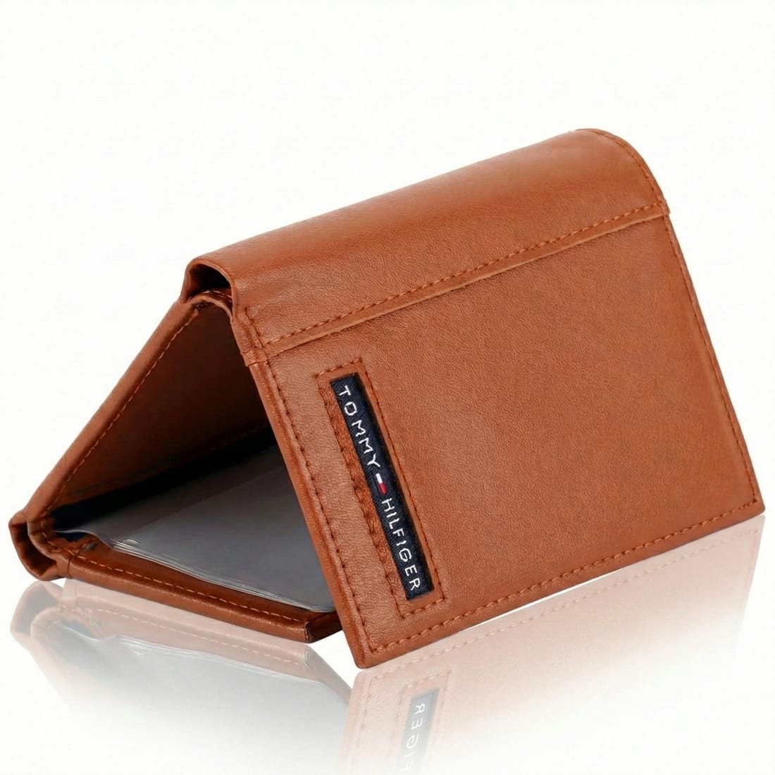 TH Camel Leather Trifold Wallet for Men – Model #2