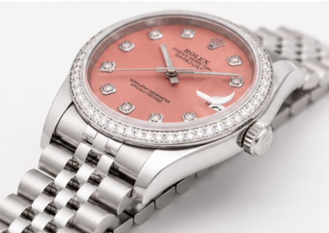 Luxury Rolex Datejust Classic Silver Edition with Soft Pink Dial Rolex-w.04