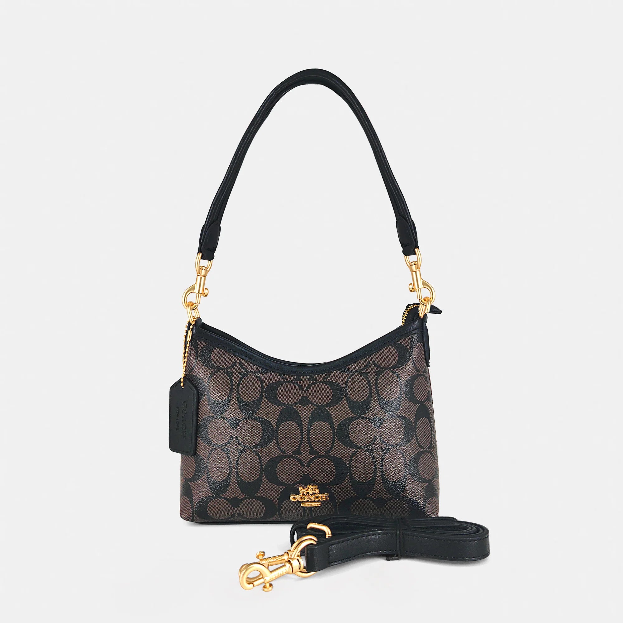 COACH Mini Signature Hobo Bag - Brown &Black #20