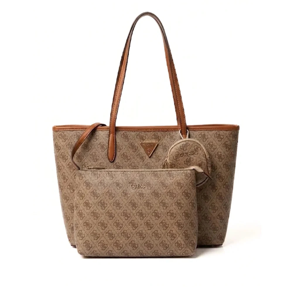 Guess Signature Brown Monogram 3-in-1 Tote Set #184