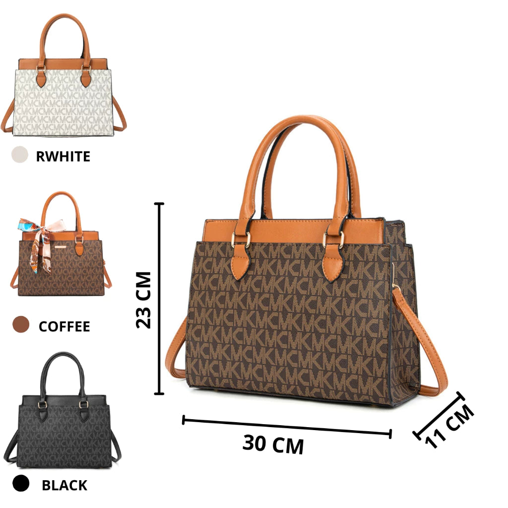 Calvin Klein Monogram Satchel - Brown #08