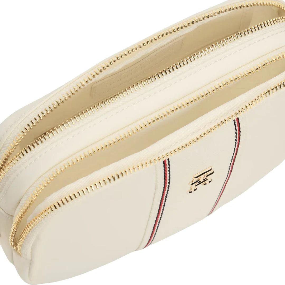 Tommy Hilfiger Essential Camera Bag – Soft Cream, Signature Stripe & Gold TH Monogram #3