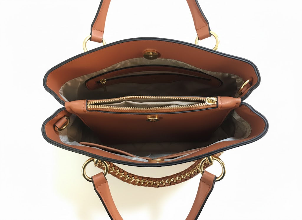 Michael Kors Sheila Medium Logo Satchel - Brown/Acorn #12