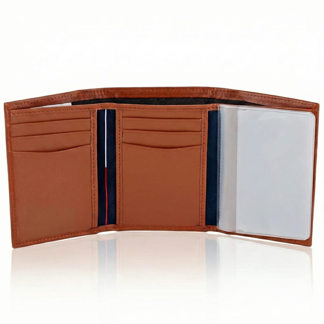 TH Camel Leather Trifold Wallet for Men – Model #2