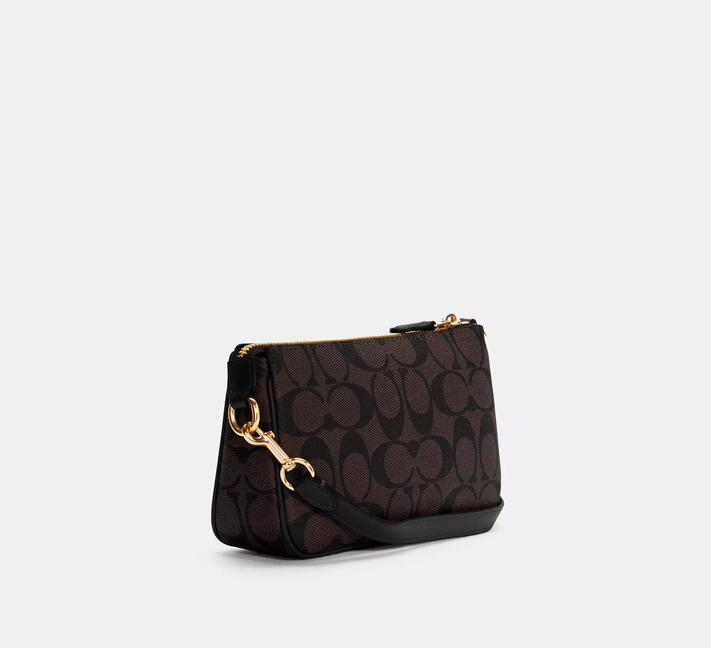 COACH Signature Canvas Flap Crossbody - Brown & Black #9