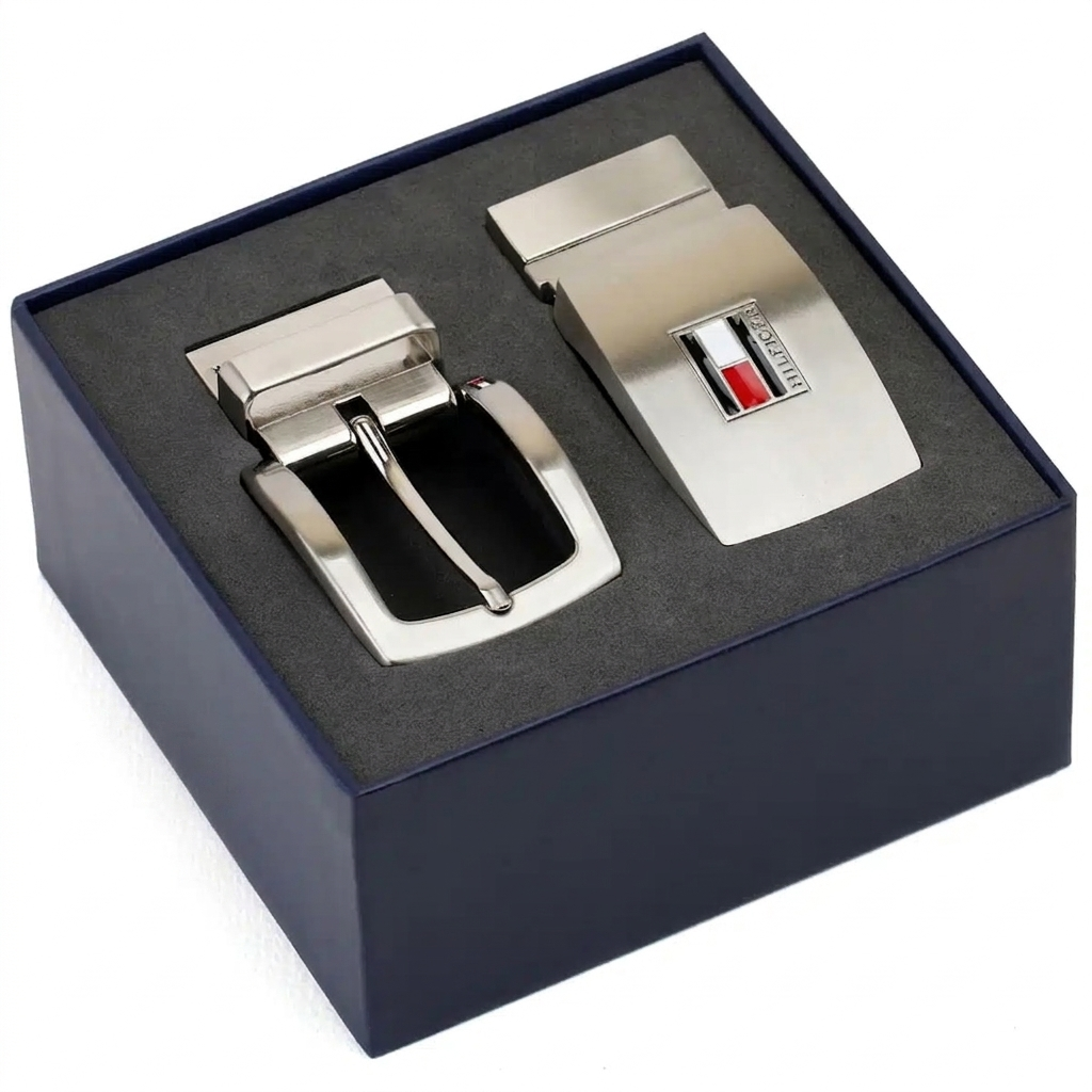 Tommy Hilfiger Men’s Reversible Belt Set – Black & Brown Leather #5