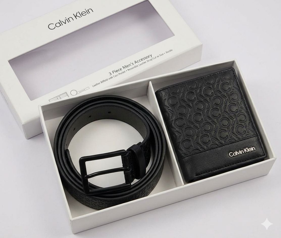 Calvin Klein Men’s Belt & Wallet Gift Set - Matte Black #18