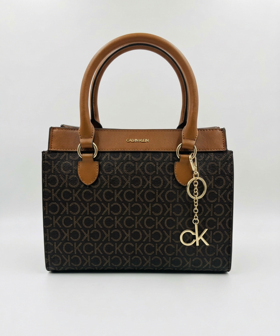 Calvin Klein Monogram Satchel - Brown #21