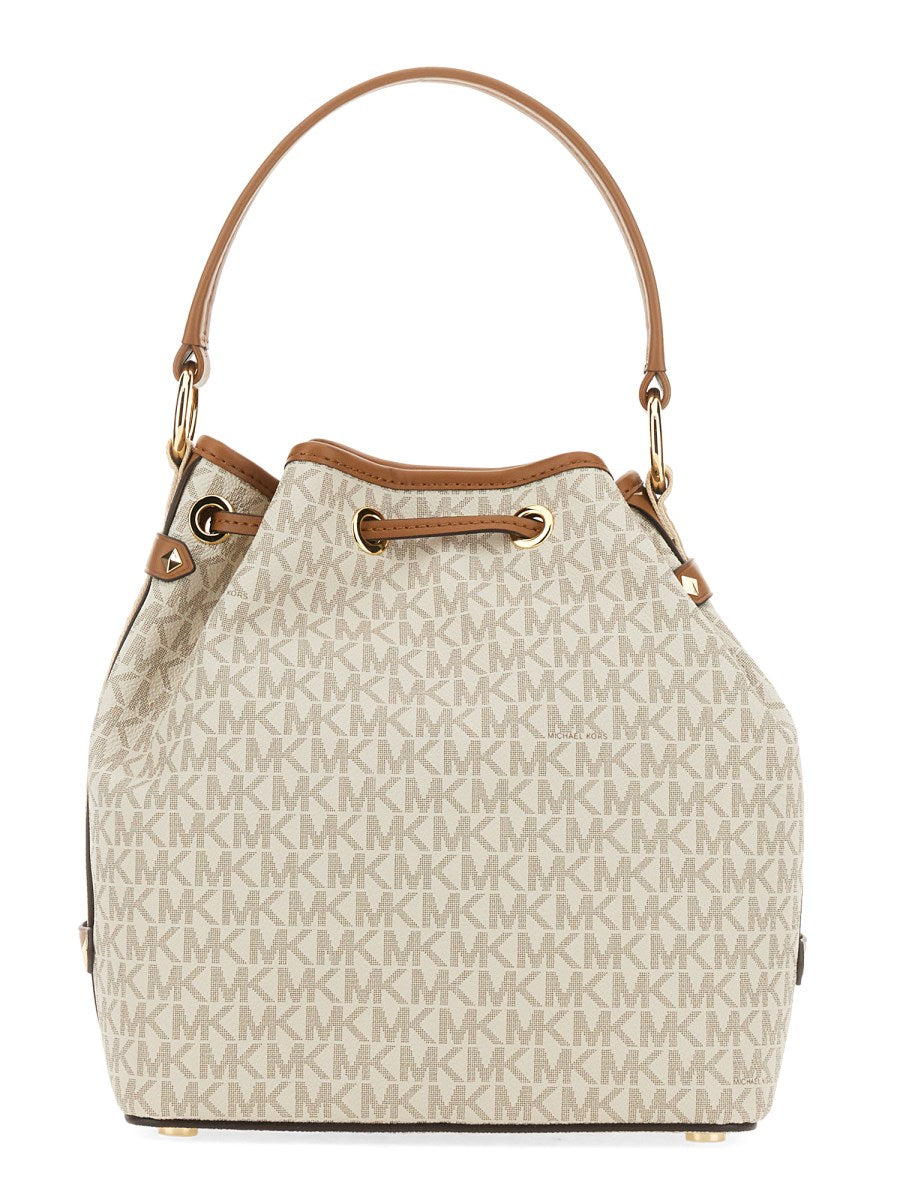 Michael Kors Suri Small Logo Bucket Bag - Vanilla/Acorn #10