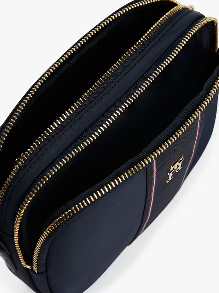 Tommy Hilfiger Signature Stripe Shoulder Bag – Vibrant Red, Versatile Dual-Strap Design #4