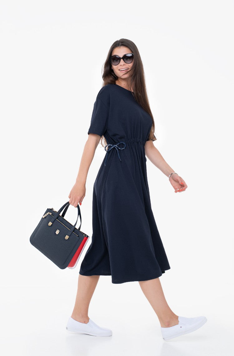 Tommy Hilfiger Navy & Red Color-Block Satchel #45