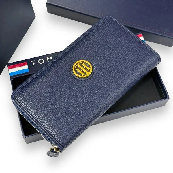 Tommy Hilfiger Signature Navy Blue Around Wallet #63
