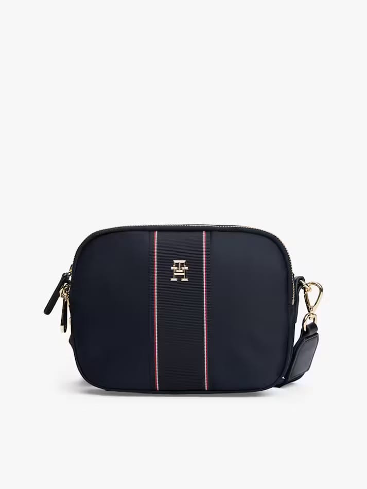 Tommy Hilfiger Signature Stripe Shoulder Bag – Vibrant Red, Versatile Dual-Strap Design #4