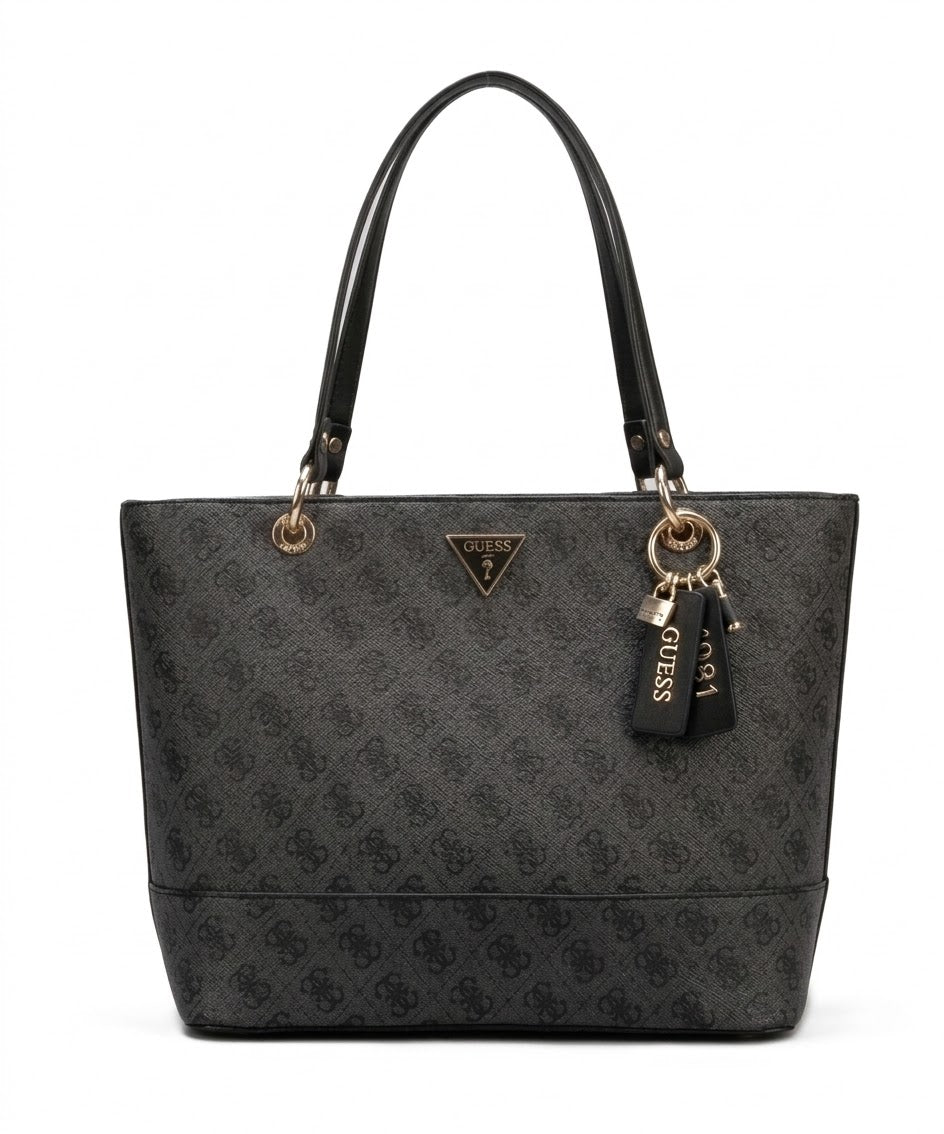 Guess Charcoal Grey Monogram Tote Bag #181