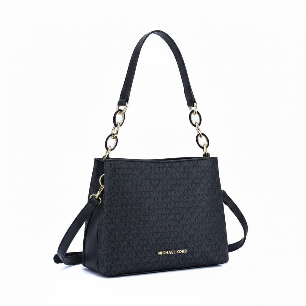 Michael Kors Jet Set Large Logo Shoulder Bag - Black #08