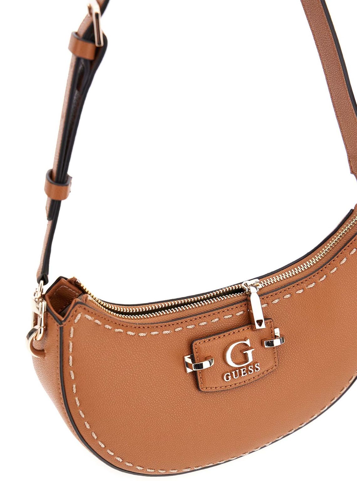 Guess Cognac Tan Crescent Hobo Bag #172