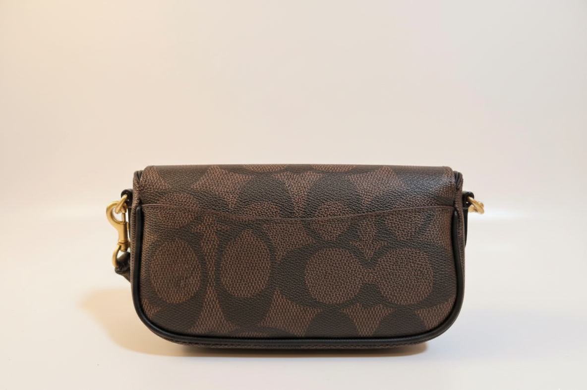 COACH Signature Canvas Flap Crossbody -Brown & Black #21