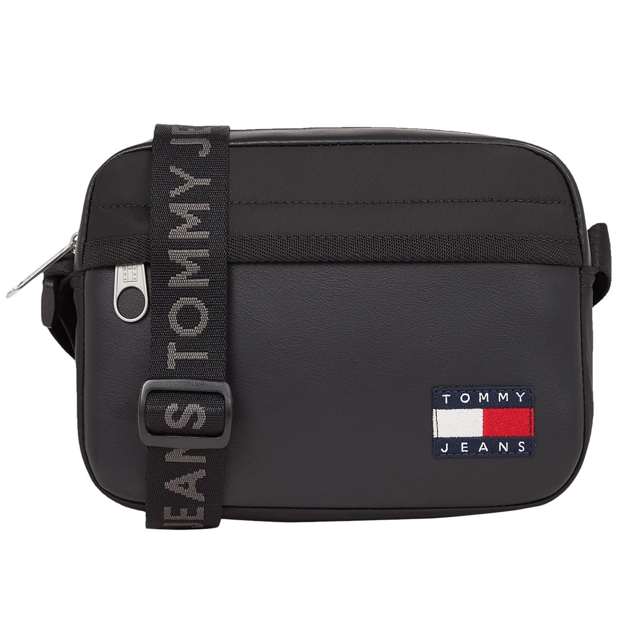 Tommy Hilfiger Polished Black Men’s Crossbody Messenger Bag #44