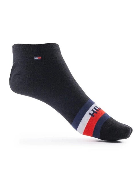 Tommy Hilfiger Signature Stripe Ankle Socks (3-Pair Pack) – Navy & Red Bold Logo, Unisex Street Style #05