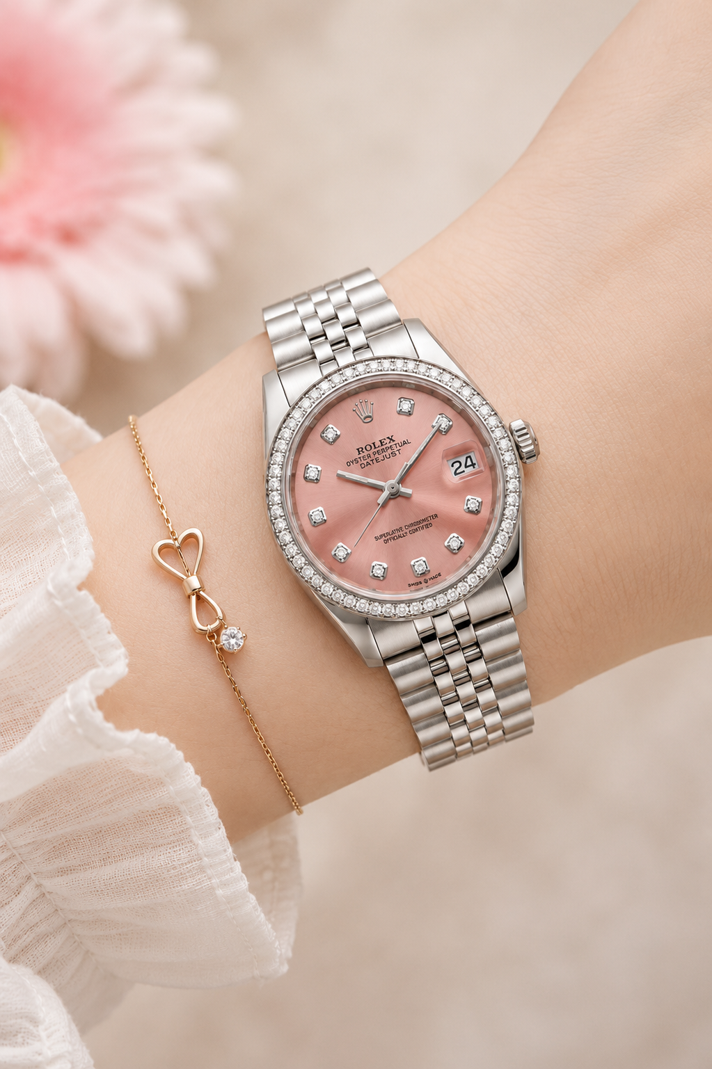 Luxury Rolex Datejust Classic Silver Edition with Soft Pink Dial Rolex-w.04