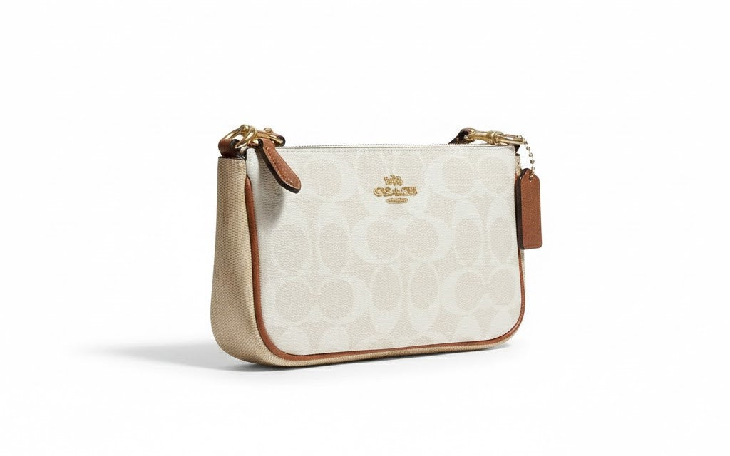COACH Signature Canvas Small Shoulder Bag – Beige & White #31