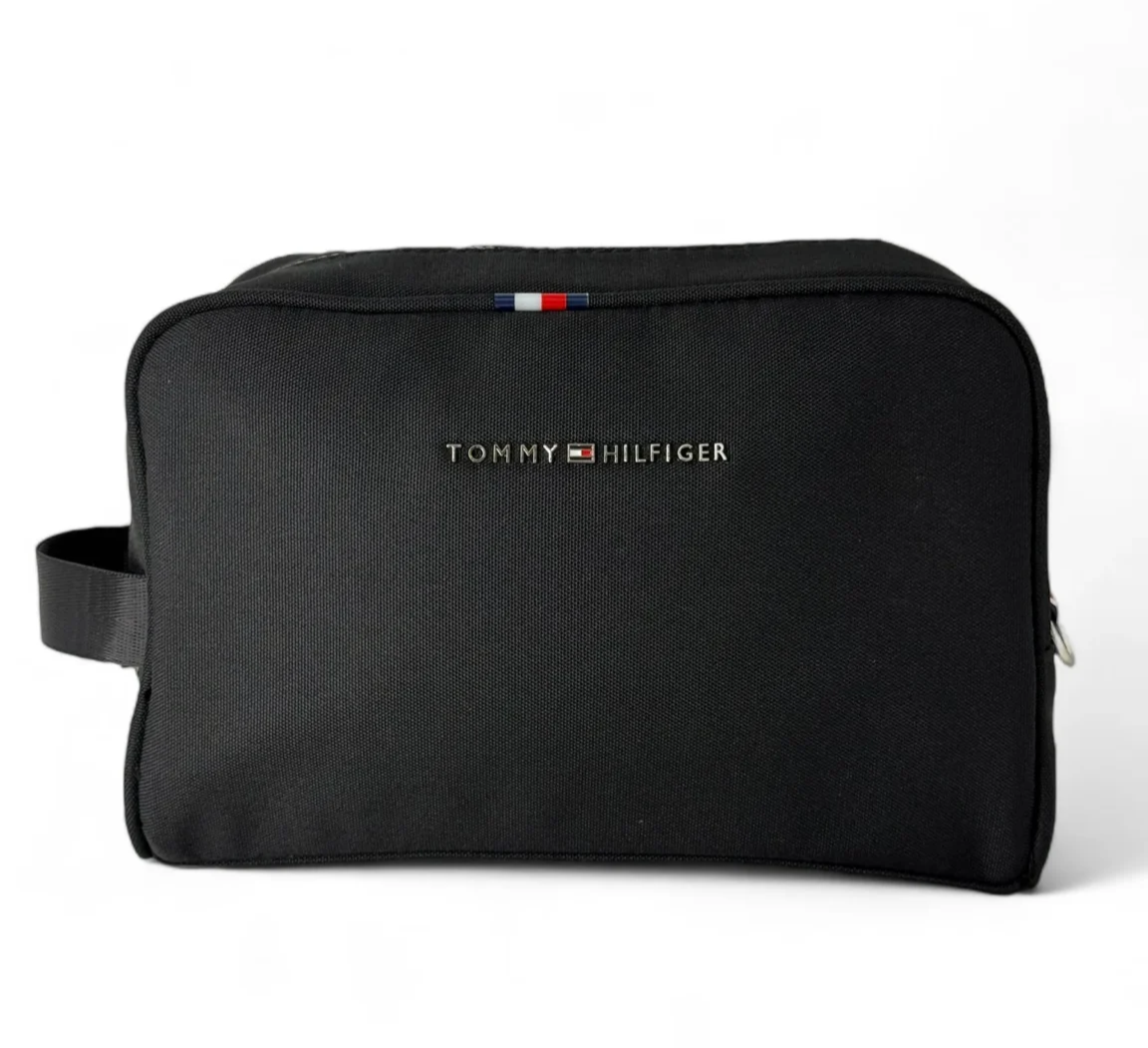 Tommy Hilfiger Essential Black Canvas Men’s Pouch #45