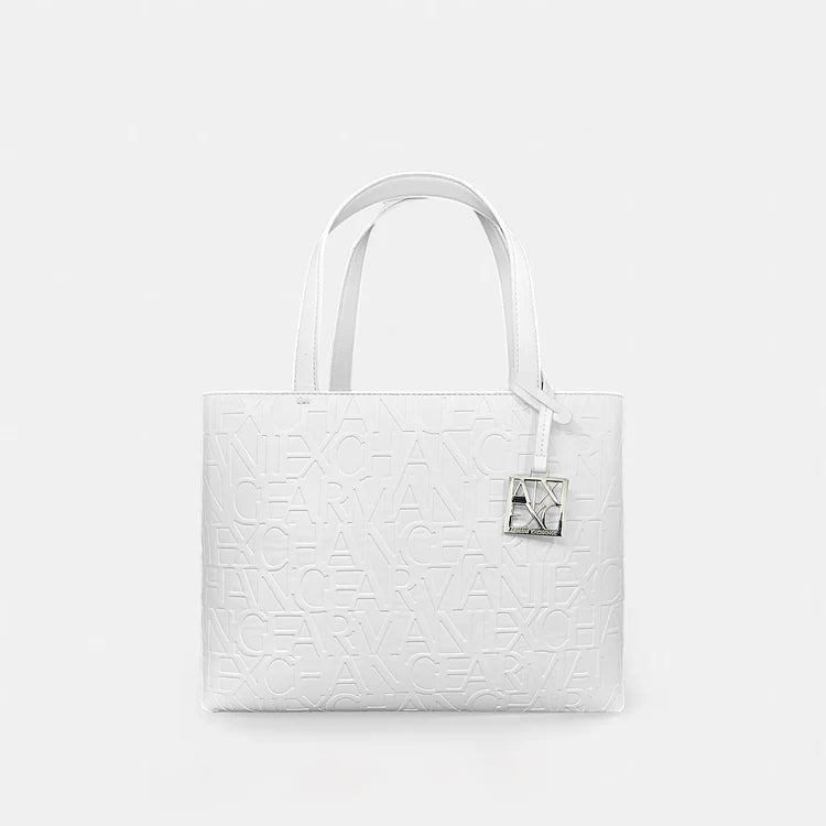 A|X Armani Exchange Medium Tote Bag – White Logo Design, Everyday Chic Style #12