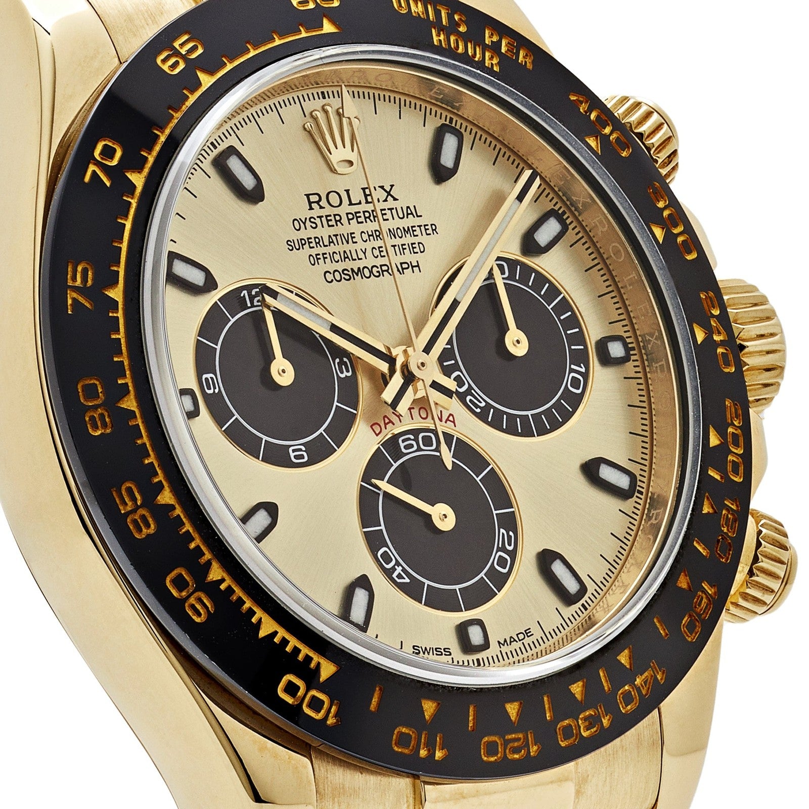 Rolex Cosmograph Daytona Watch For Men - Gold Dial