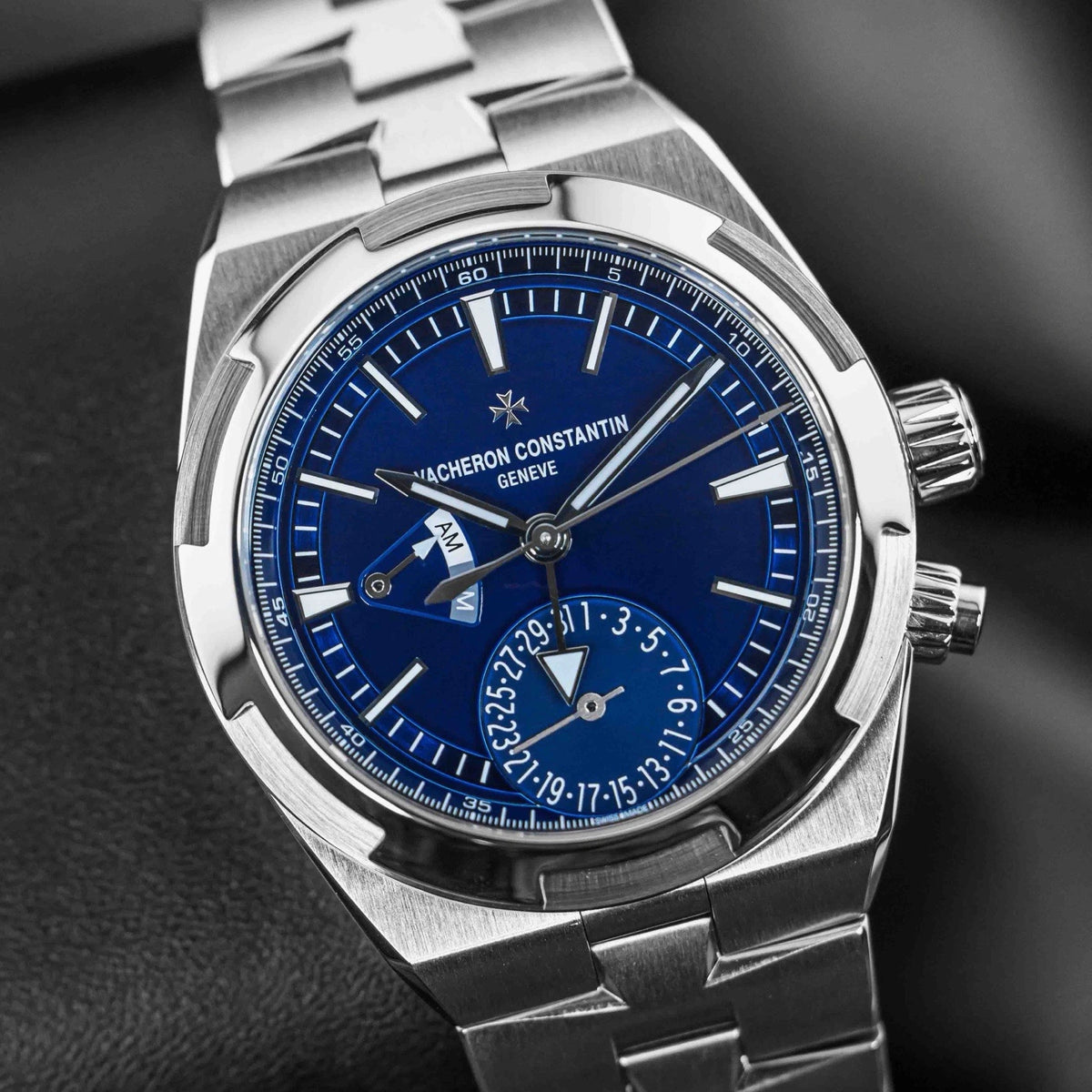 Vacheron Constantin Overseas Dual Time Automatic Watch – Blue Dial, Stainless Steel Case and Bracelet
