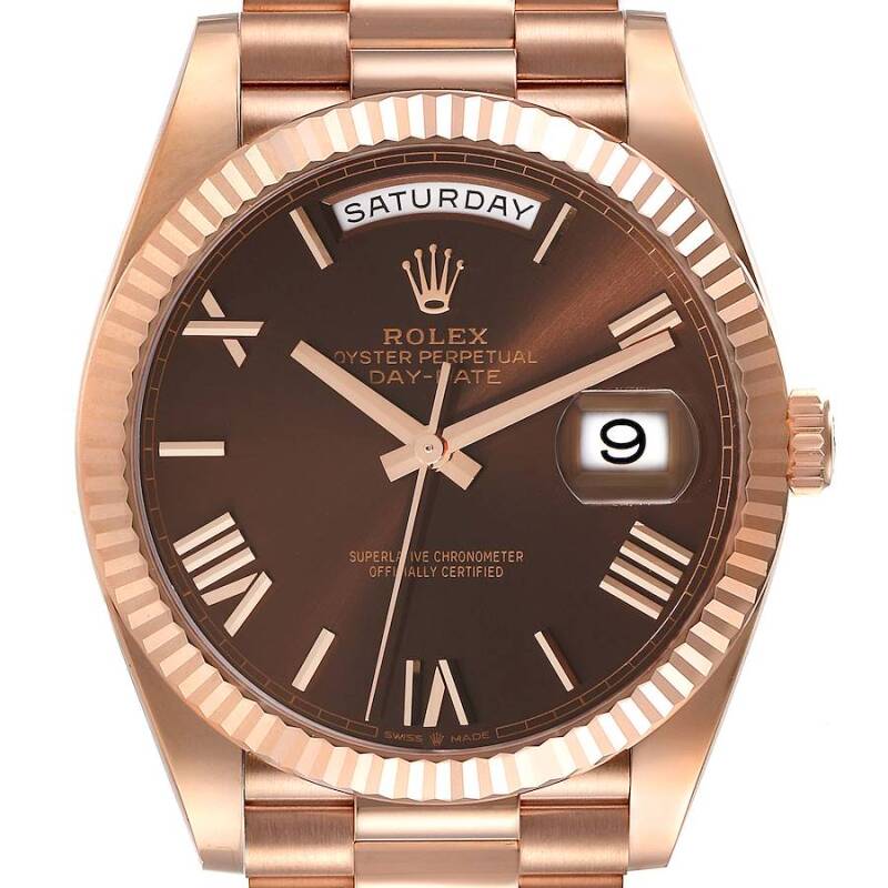 Rolex Day-Date Watch For Men - Brown Dial