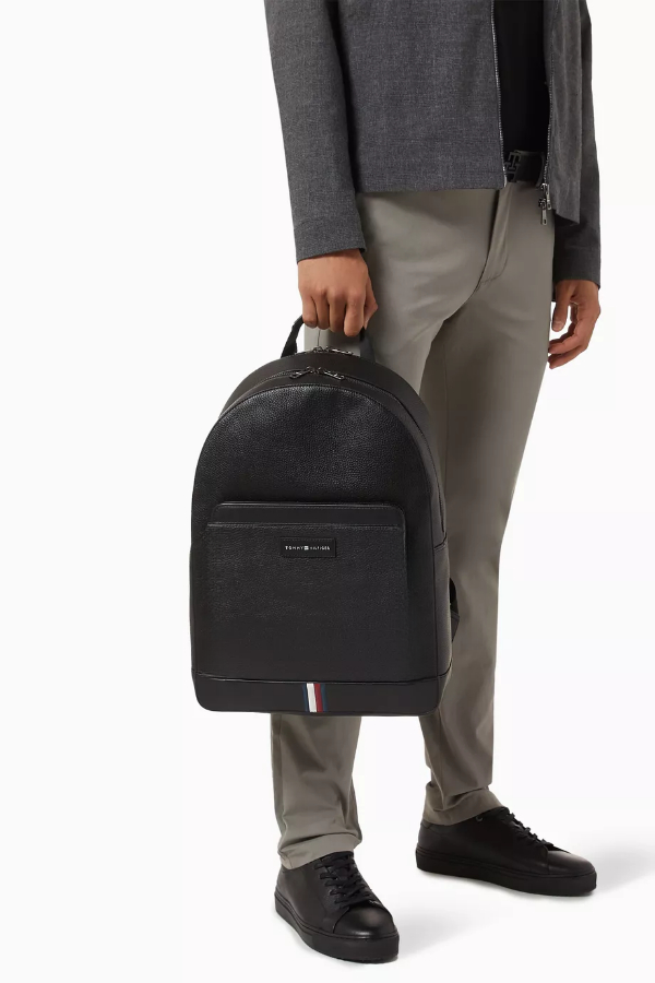 TH Black Leather Backpack For Men #3