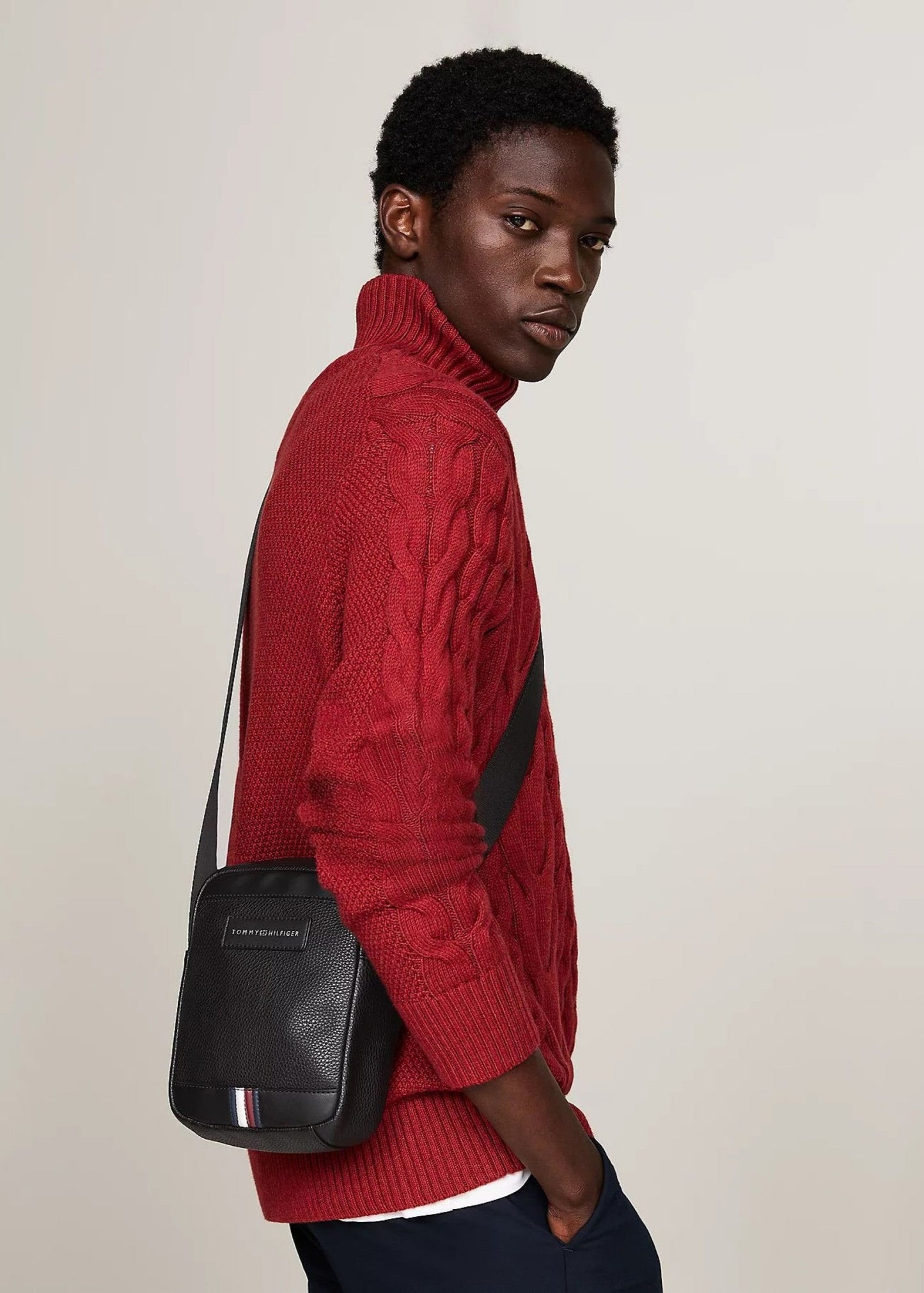 TH Black Leather Bag For Men 54#