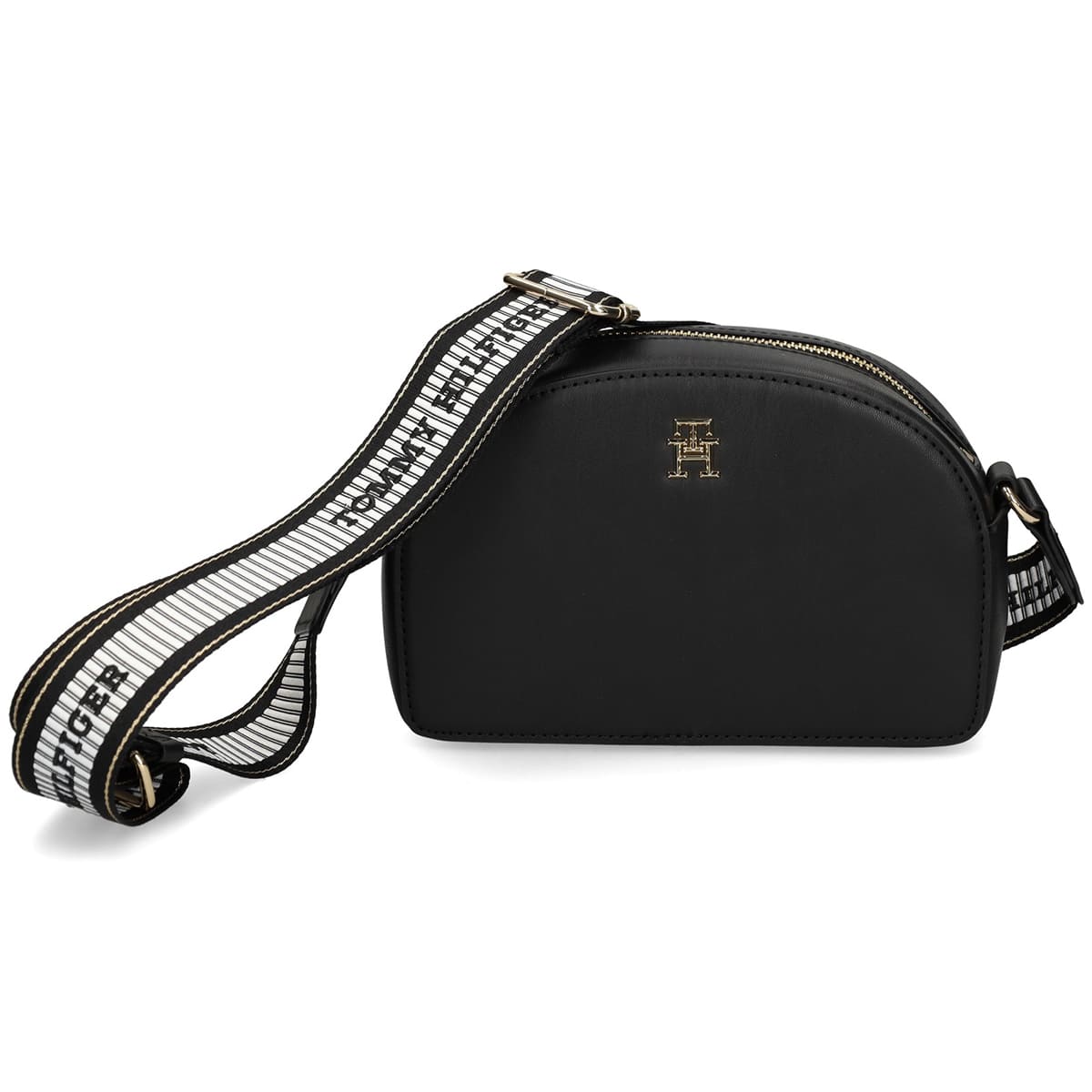 Tommy Hilfiger Women’s Black Crossbody Bag – Leather Compact Everyday Style (AW0AW16679)#60