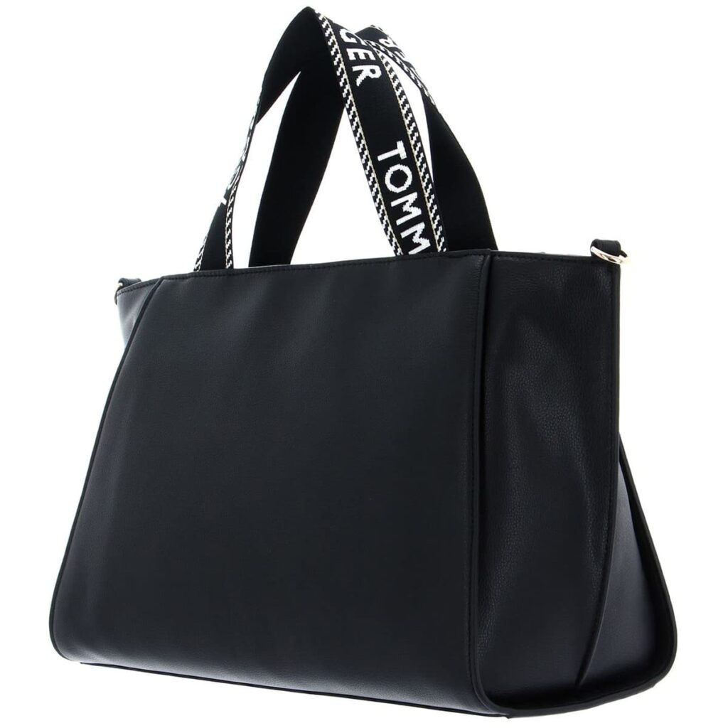 Tommy Hilfiger Women’s Handbag AW0AW14469 BDS – Black Leather Elegant Everyday Tote Bag#64