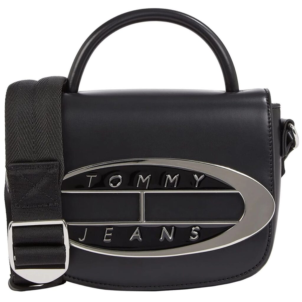 Tommy Hilfiger Women’s Black Leather Handbag AW0AW15811 BDS – Elegant Envelope Flap Design#66