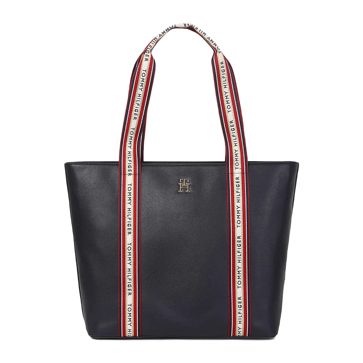 Tommy Hilfiger Women’s Black Tote Bag – Luxury Edition with Signature Striped Handles#65