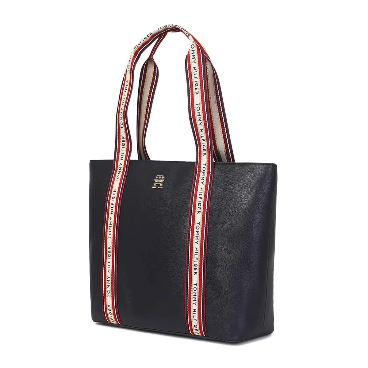 Tommy Hilfiger Women’s Black Tote Bag – Luxury Edition with Signature Striped Handles#65
