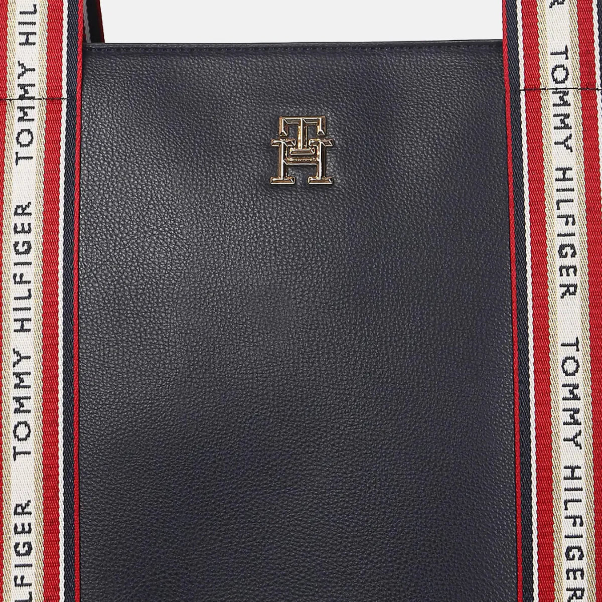 Tommy Hilfiger Women’s Black Tote Bag – Luxury Edition with Signature Striped Handles#65