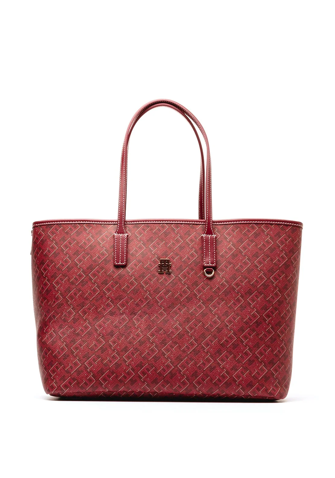 Tommy Hilfiger Monoplay Removable Laptop Pouch Handbag Burgundy TB75 #26