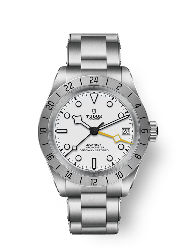 TUDOR Geneve White Dial Stainless Steel GMT Chronometer Watch – 200m Water Resistance