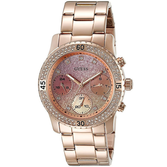 Guess Confetti Women’s Watch – Model W0774L3 | Two-Tone Dial with Elegant Rose Gold Stainless Steel Design