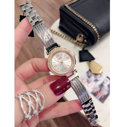 Guess Women’s Watch – Model W1009L4 | Elegant Silver Mini Soho Design