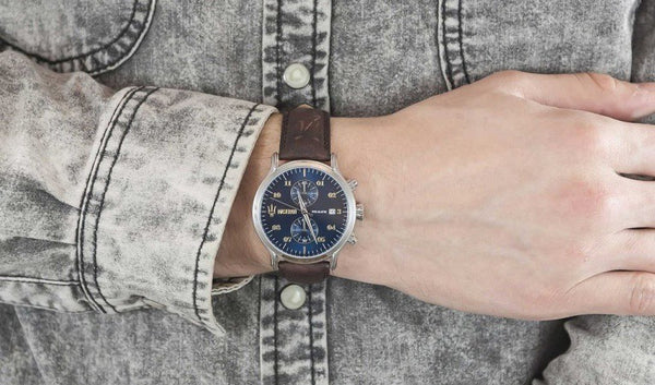 Maserati Epoca Men’s Watch R8871618001 – Blue Dial with Brown Leather Strap