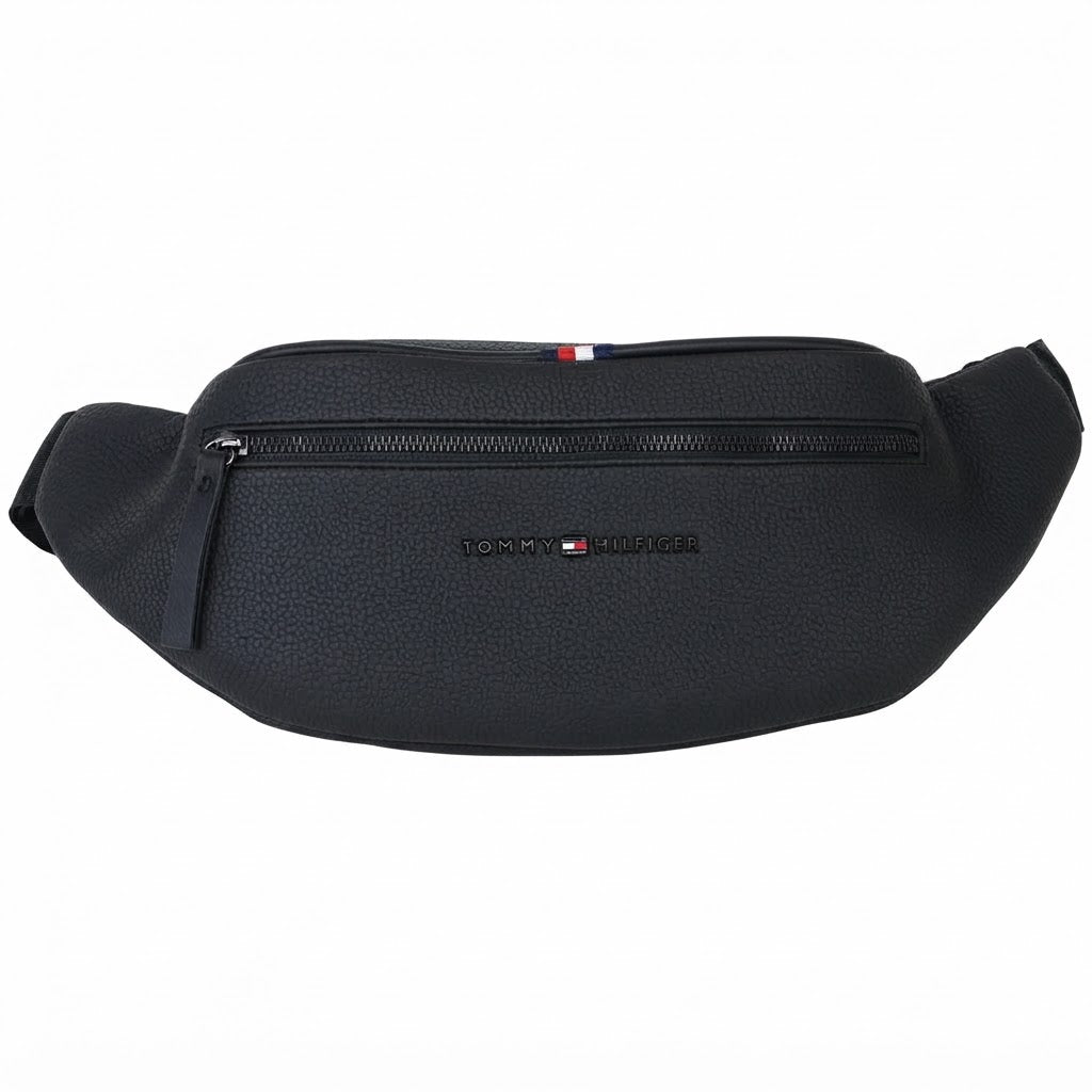 Tommy Hilfiger Men's Leather Spirit Waist Bag - Black