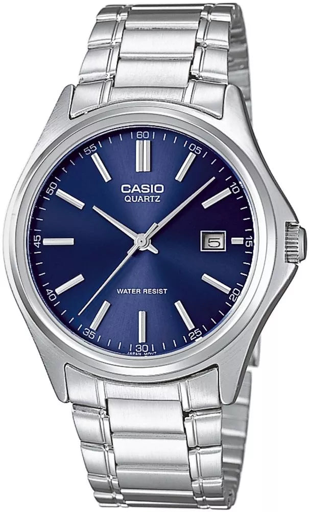 Casio MTP-1183A-2ADF Men’s Casual Watch – Silver Stainless Steel with Blue Dial 37mm Analog Quartz